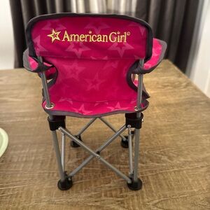 American Girl Pink Folding Chair and campfire set